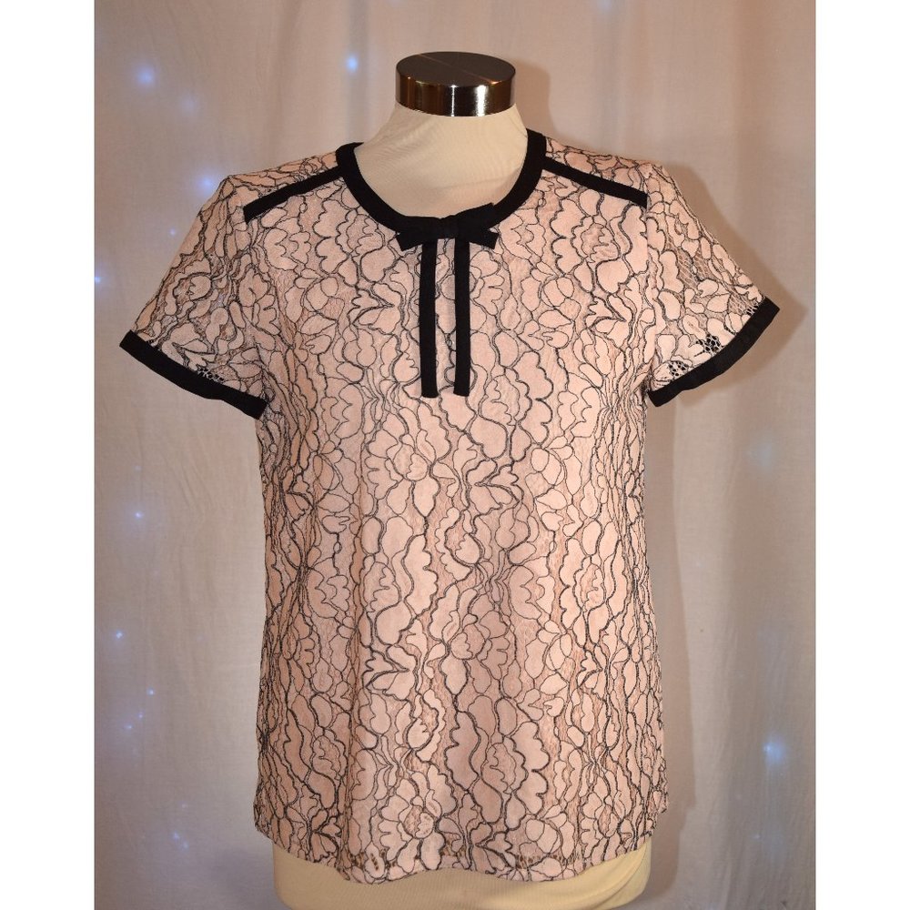 NWOT Karl Lagerfeld Pink Lace top size M